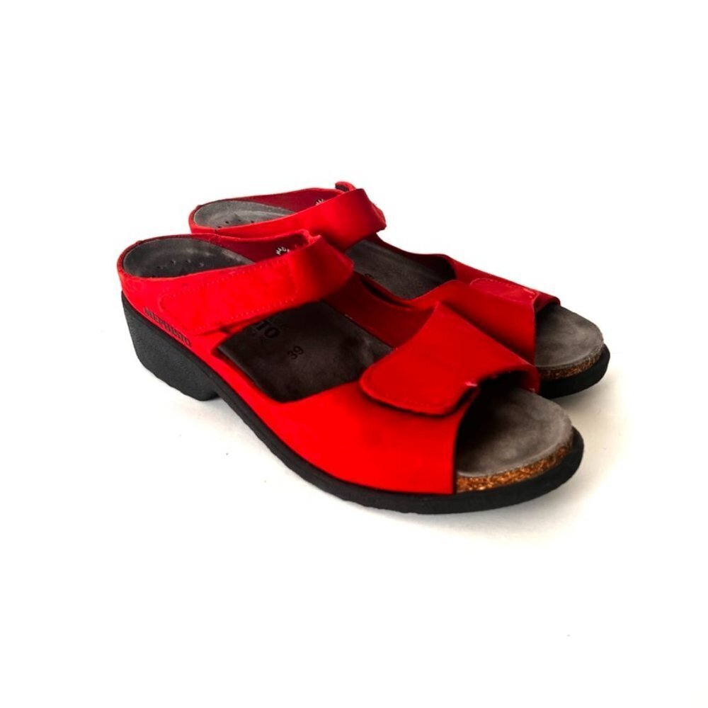 memphisto red slip on sandal